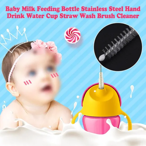 Vista 2 de fosa Juego de cepillos de limpieza de botellas,20pcs cepillos de limpieza,Botella de alimentación de leche para bebés Taza de acero inoxidable