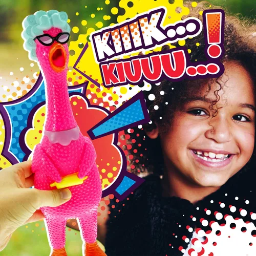 Vista 6 de JA-RU Juguete gigante de pollo gritando (paquete de 1) Juguetes esponjosos de pollo para niños Divertidos regalos de broma y broma Juguete