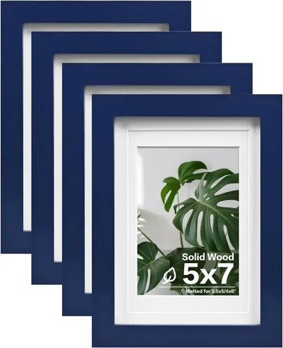 Vista 53 de Egofine - Marcos de fotos de 4 x 6 pulgadas (4 unidades) cubiertos por plexiglás, para fotos de 3 x 4.5 pulgadas / 3.5 x 5 pulgadas con paspartú
