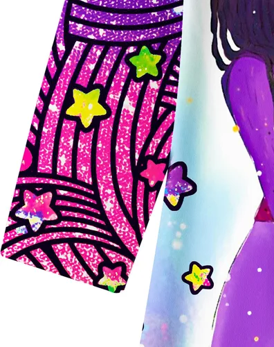 Vista 6 de Cartoon Princess Dress for Girls Fantasy Star Ruffles Costume Kids Long Skirt Causal Wear 2-10 Years
