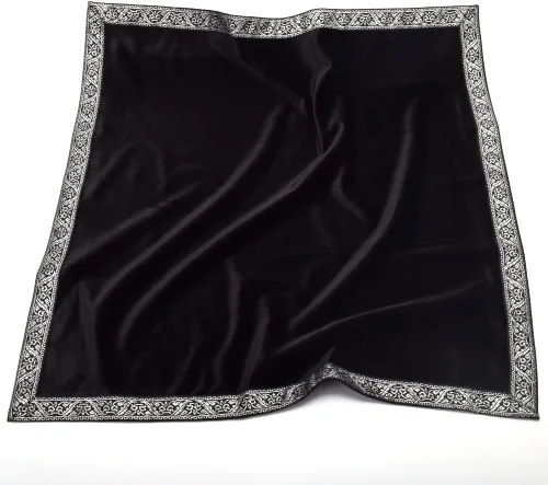 Vista 6 de BLESSUME Mantel de tarot de altar para lectura con bolsa negra