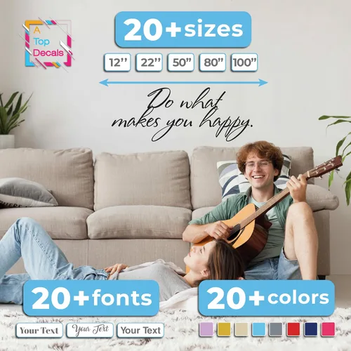 Vista 3 de Letras adhesivas de vinilo personalizadas, crea tu propia calcomanía de pared, citas y refranes de vinilo grandes