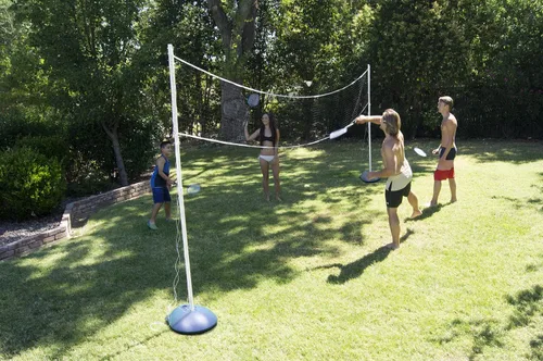 Vista 7 de Poolmaster 72862 Juego de bádminton para jardín, piscina, agua o césped, (incluye 4 raquetas y 4 volantes)