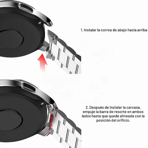Vista 6 de BaiHui - Correa de metal compatible con Galaxy Watch de 1.81 pulgadas, Gear S3 Classic/Frontier, sin huecos, de liberación rápida, de acero