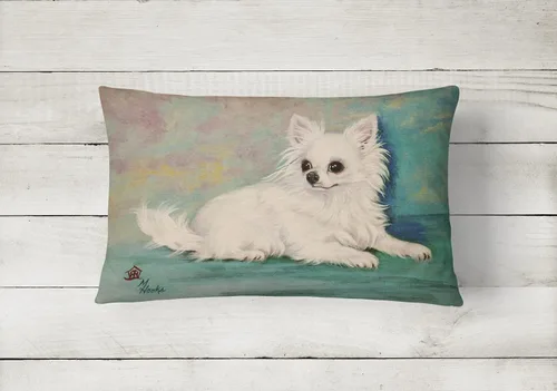 Vista 2 de Caroline's Treasures MH1057PW1216 Chihuahua Queen Mother - Almohada decorativa de tela de lona, lavable a máquina, almohada decorativa