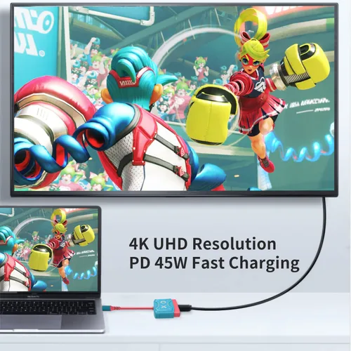 Vista 3 de IQIKU USB Type C to HDMI Adapter, 4K Resolution, Supports Nintendo SwitchSwitch OLED, Laptop Compatible