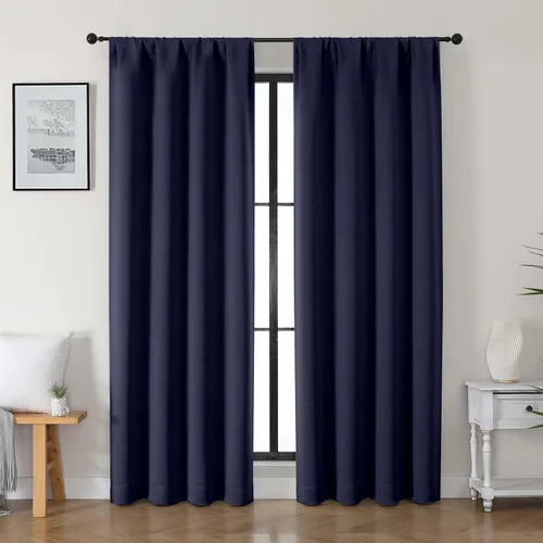 Vista 128 de Gwine Cortinas opacas para dormitorio, 54 pulgadas de largo, paneles de cortina de ventana con aislamiento térmico y reducción de ruido, cortinas