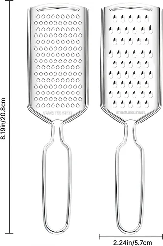 Vista 5 de Rallador de limón Zester Traje de 2 piezas,Rallador de queso de acero inoxidable,Molinillo fino de cocina para queso parmesano, jengibre, ajo, nuez