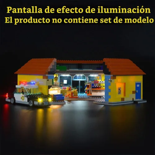 Vista 6 de GEAMENT Kit de luz LED compatible con Lego The Kwik-E-Mart - Juego de iluminación para los Simpsons 71016 modelo de construcción