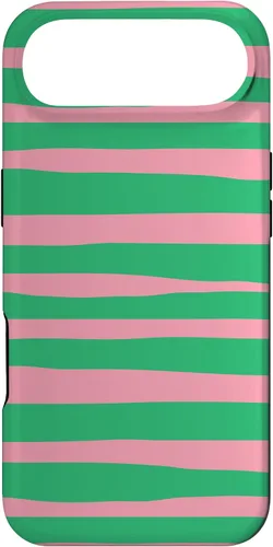 Vista 27 de Pink and Green Stripes aka Streaks Case for iPhone 16
