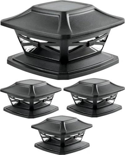 Vista 14 de Davinci Lighting - Lámpara solar Flexfit para exteriores con base para postes de madera de 4 x 4, 5 x 5 y 6 x 6 pulgadas, luz LED brillante
