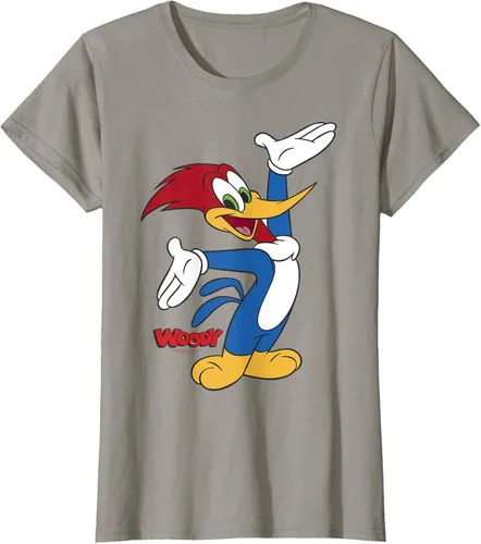 Vista 51 de Woody Woodpecker Camiseta con logotipo de cuerpo completo Negro
