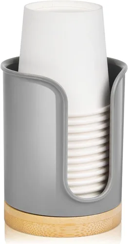 Vista 7 de Dispensador de vasos de baño - Portavasos pequeño para tazas de baño Dixie de 3 oz, tazas de enjuague bucal, dispensador de tazas de 3 a 4 onzas