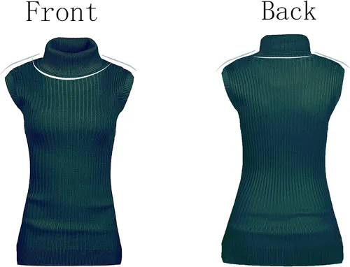 Vista 3 de v28 - Suéter elástico y tejido, con cuello alto y sin mangas para mujer