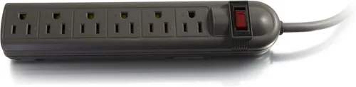 Vista 2 de C2G Legrand C2G 29300 - Regleta de alimentación de 6 tomacorrientes con protector de sobretensiones, supresor de sobretensiones negra, regleta