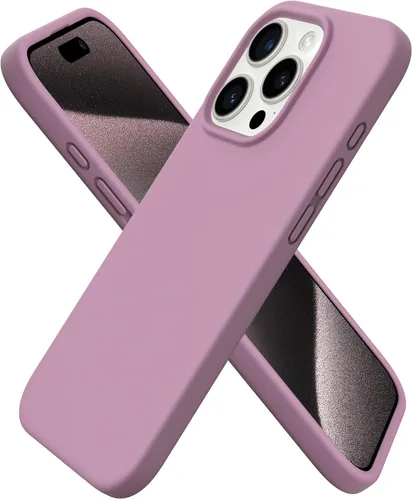 Vista 15 de ORNARTO Funda compatible con iPhone 15 Pro de 6.1 pulgadas, silicona líquida de 3 capas cubierta completa de goma de gel suave, funda protectora