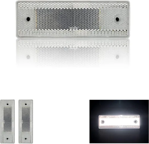 Vista 13 de Reflector - Rectángulo autoadhesivo de seguridad, impermeable, para entrada de buzón de remolque (modelo A/2 unidades, naranja)