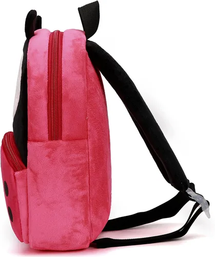 Vista 3 de Ladyzone Mochila para niños pequeños, mochila de animales del zoológico, bonita bolsa de felpa de dibujos animados de 10 pulgadas, bolsa de libro