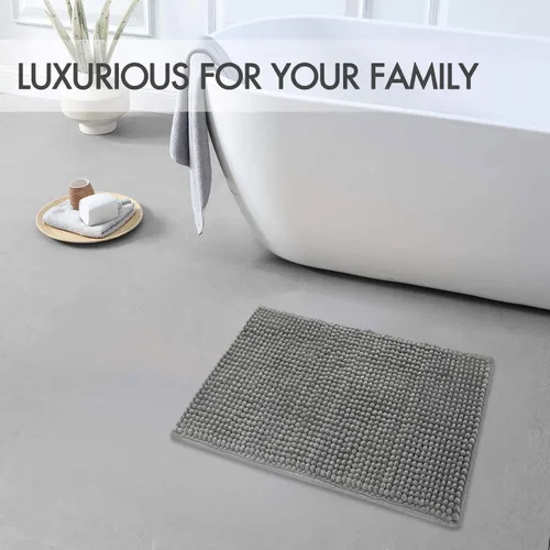 Vista 8 de Alfombra de baño de 16 x 20 pulgadas, antideslizante, súper absorbente, extra suave y alfombra de baño de felpilla de secado rápido, alfombra