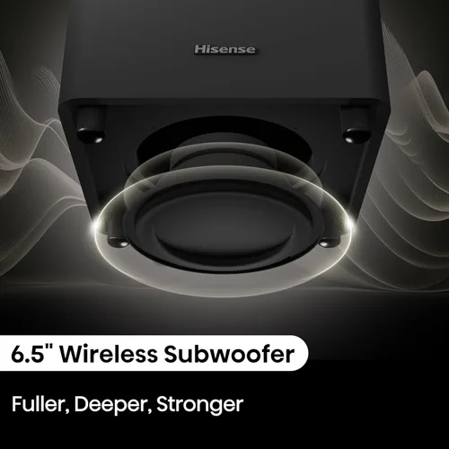 Vista 9 de Hisense HT Saturn - Barra de sonido de 4.1.2 canales con subwoofer inalámbrico, Dolby Atmos, DTS:X, Bluetooth 5.3, EzPlay, paso HDMI 4K, compatible