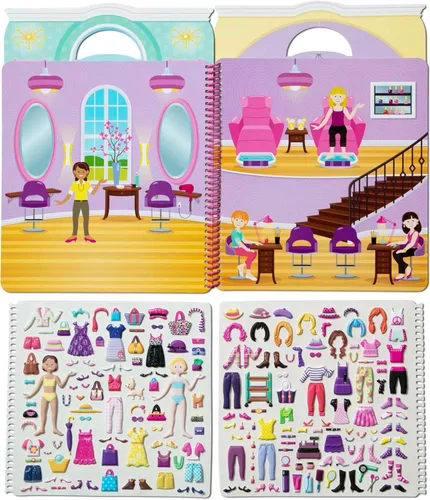 Vista 4 de Melissa & Doug Libro de actividades con pegatinas: día de glamour, 196 pegatinas reutilizables.