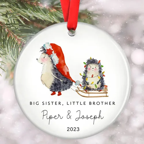 Vista 5 de Adornos familiares personalizados, adorno de Navidad familiar, decoración del hogar de Navidad, regalos de Navidad para la familia, adornos de árbol
