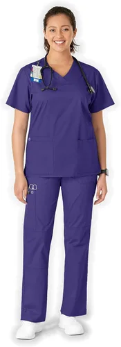 Vista 4 de WonderWink, pantalones elásticos resistentes para mujer de Wonderwork, talla petite plus Negro