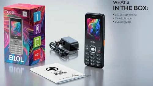 Vista 2 de Logic B10L Bar Teléfono 4G Volte GSM (Compatible con Tmobile & Global) 4G 2.4 "Cámara Dual Nano Sim FM Bluetooth Senior Antorchlight Key (negro)