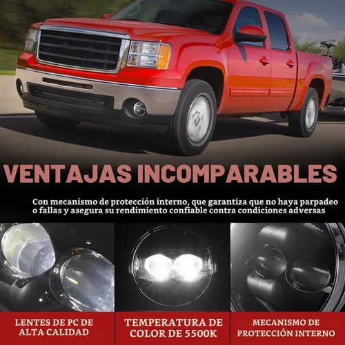 Vista 4 de BUNKER INDUST Luces antiniebla LED para 2007-2013 GMC Sierra 1500/2007-2014 Sierra 2500HD 3500HD, Kit de luces antiniebla de repuesto para Fog Lights