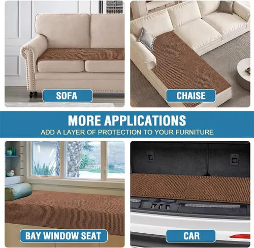 Vista 6 de H.VERSAILTEX Funda de felpilla de felpa para sofá de 3 cojines, antideslizante, lavable, protector de muebles suave y duradero, para perros, gatos