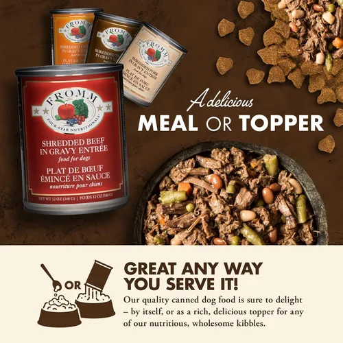 Vista 6 de Fromm Alimento húmedo para perros de carne de res triturada en salsa de cuatro estrellas - Caja de 12 latas