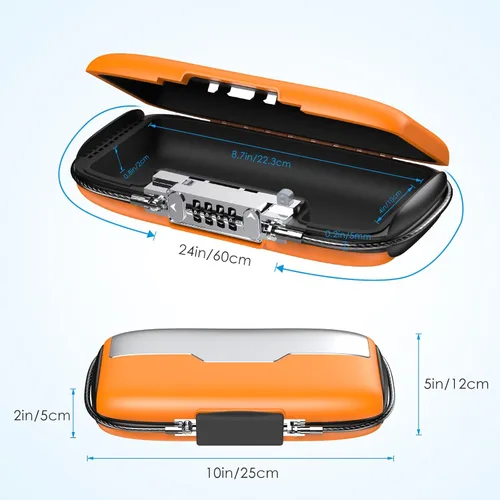Vista 5 de AMIR Caja de seguridad portátil con combinación de 4 dígitos con cerradura de seguridad, impermeable, antirrobo, pequeña caja de seguridad