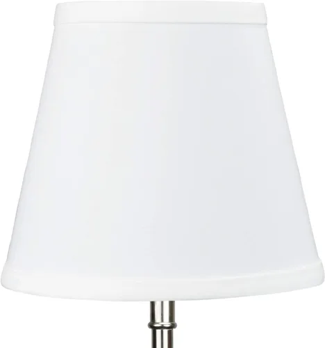 Vista 2 de FenchelShades.com Pantalla de tela con clip de 5 pulgadas superior por 8 pulgadas inferior por 7 pulgadas de altura inclinada (blanco)