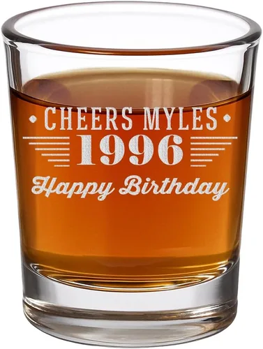 Vista 8 de Vaso de chupito grabado vintage de 1996 de 2.5 onzas – Regalos de feliz cumpleaños 30 para hombres y mujeres, saludos a cumplir 30 años de edad