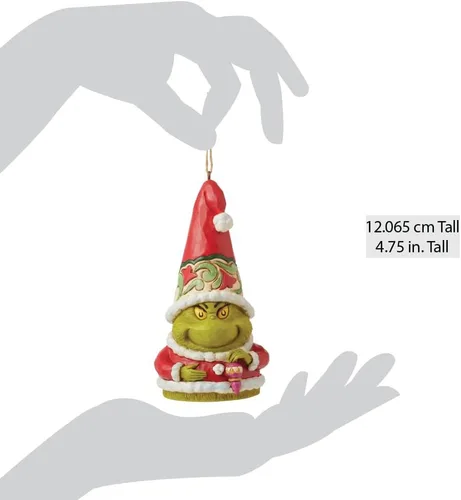 Vista 3 de Enesco Dr. Seuss Grinch por Jim Shore Gnomo Santa Grinch - Adorno colgante de resina hecha a mano, figuras de Navidad coleccionables, decoración