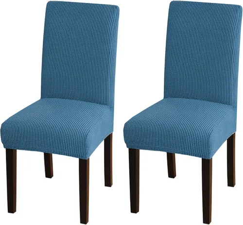 Vista 62 de Turquoize - Juego de 2 fundas elásticas para sillas de comedor, fundas lavables removibles para sillas de comedor, fundas de asiento para sillas
