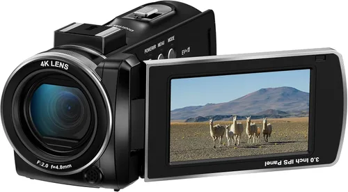 Vista 4 de ORDRO Z36 Videocámara 4K, cámara de vlogging de 64MP para YouTube 18X Zoom digital pantalla de rotación de 3.0 pulgadas, visión nocturna IR, mini