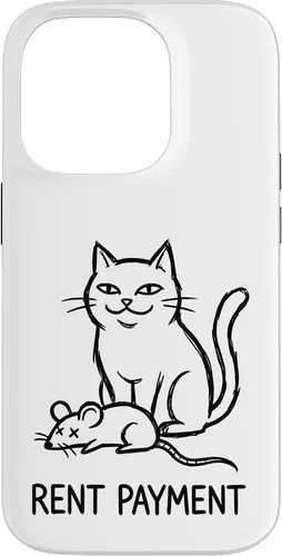 Vista 17 de Pago de alquiler Humor divertido gato para gato papá gato mamá caso para iPhone 17