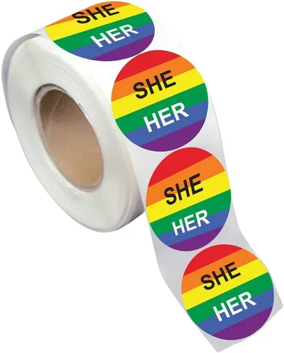 Vista 14 de Pegatinas de bandera bisexual para el mes del orgullo - Venta al por mayor Bi-Pride en un rollo (2 rollos - 500 calcomanías)