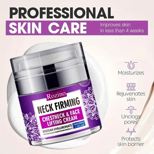 Vista 2 de Crema de colágeno para el rostro y el cuello, crema reafirmante para reducir el cuello de la barbilla doble reafirmante y levantar, crema hidratante