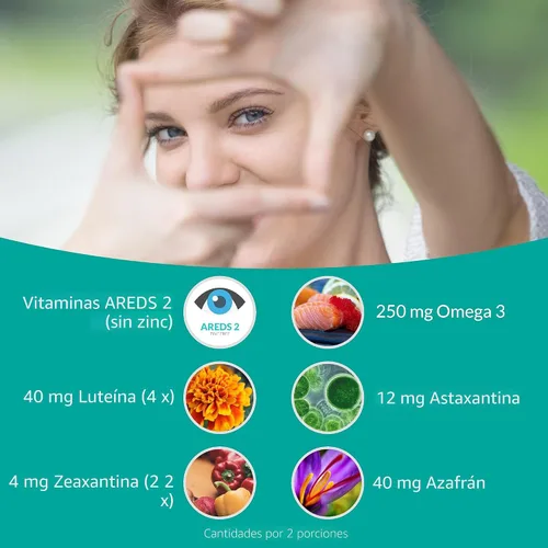 Vista 2 de UpNourish AREDS 2 Vitaminas oculares para personas mayores, suplemento de salud ocular de luteína para adultos, alivio de la fatiga ocular por