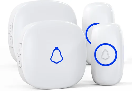 Vista 10 de SECRUI - Timbre inalámbrico con 2 receptores, timbre impermeable que funciona a 1000 pies de alcance 58 campanas, 5 niveles de volumen, luz LED