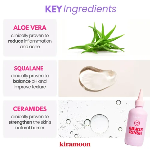Vista 5 de Kiramoon Jabón facial Silkie Rinse Hidratante Suave Limpiador Facial para Piel Seca o Sensible – Desmaquillante Hidratante y Lavado Facial