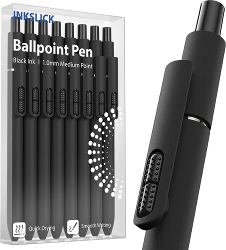 Vista 15 de 16 bolígrafos negros - bolígrafos de bola de punta media de 1.0 mm Bolígrafo retráctil de escritura suave para enfermeras, hombres, mujeres