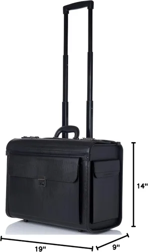 Vista 10 de Maletín con ruedas Alpine Swiss para ordenador portátil de 17 pulgadas, portafolio para abogado de tamaño legal, Negro talla única