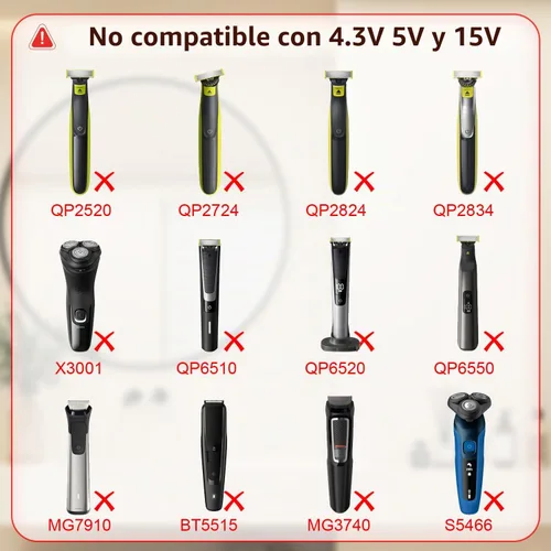 Vista 4 de Cable de alimentación HQ850 8V para Philips One Blade QP2630 QP2530