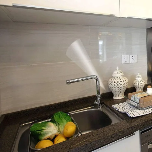 Vista 8 de Protector de pared para salpicaduras de cocina, transparente, pegatina a prueba de aceite de cocina, película autoadhesiva, papel extraíble