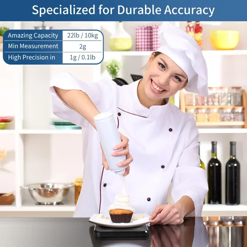 Vista 3 de Vitafit Báscula digital de cocina de alimentos de 22 libras, alta precisión garantizada por la fábrica profesional de pesaje desde 2001, pérdida