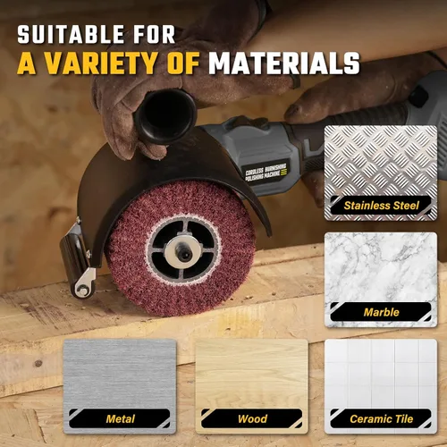 Vista 8 de VERVEWAVE Máquina pulidora inalámbrica para batería Dewalt 20V Max (sin batería), herramienta de acondicionamiento de superficie con 6 velocidades
