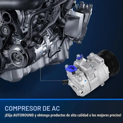 Vista 7 de Autoround Compresor de Aire Acondicionado con Embrague Compatible con [1.9L 2.0L 2.5L 3.2L] VW Jetta 2005-2014, Beetle 2006-2017, Passat 2012-2014